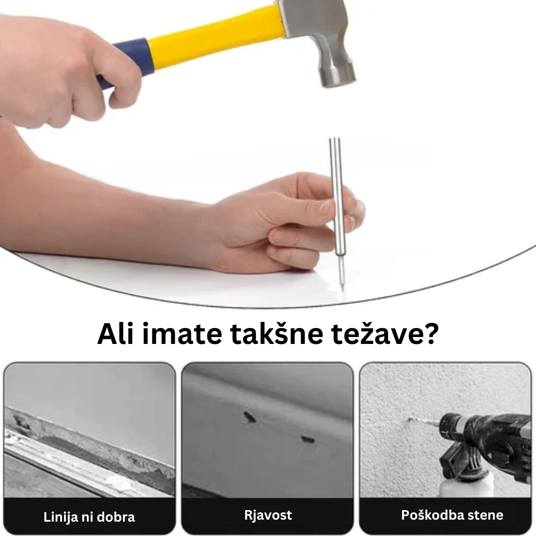 Dvosmerni nevidni žeblji (komplet 100 kosov + 1 orodje za nanašanje)