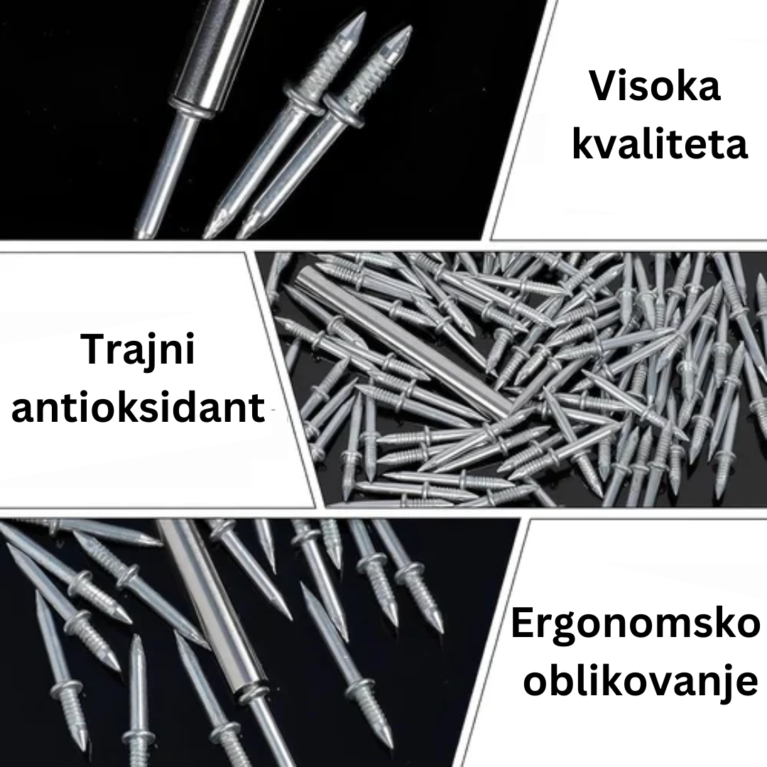 Dvosmerni nevidni žeblji (komplet 100 kosov + 1 orodje za nanašanje)
